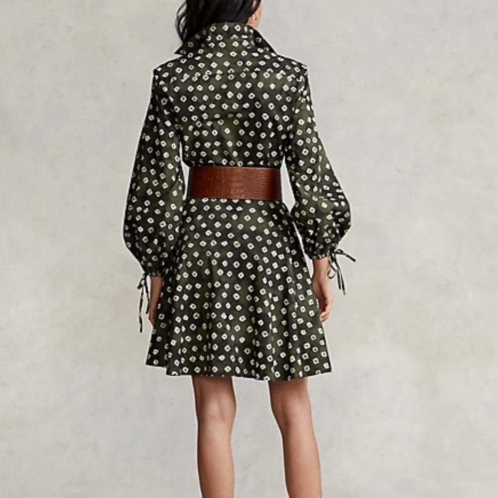 Polo Ralph Lauren Block-Print Tie-Cuff Cotton Shirtdress - Picture 3 of 10
